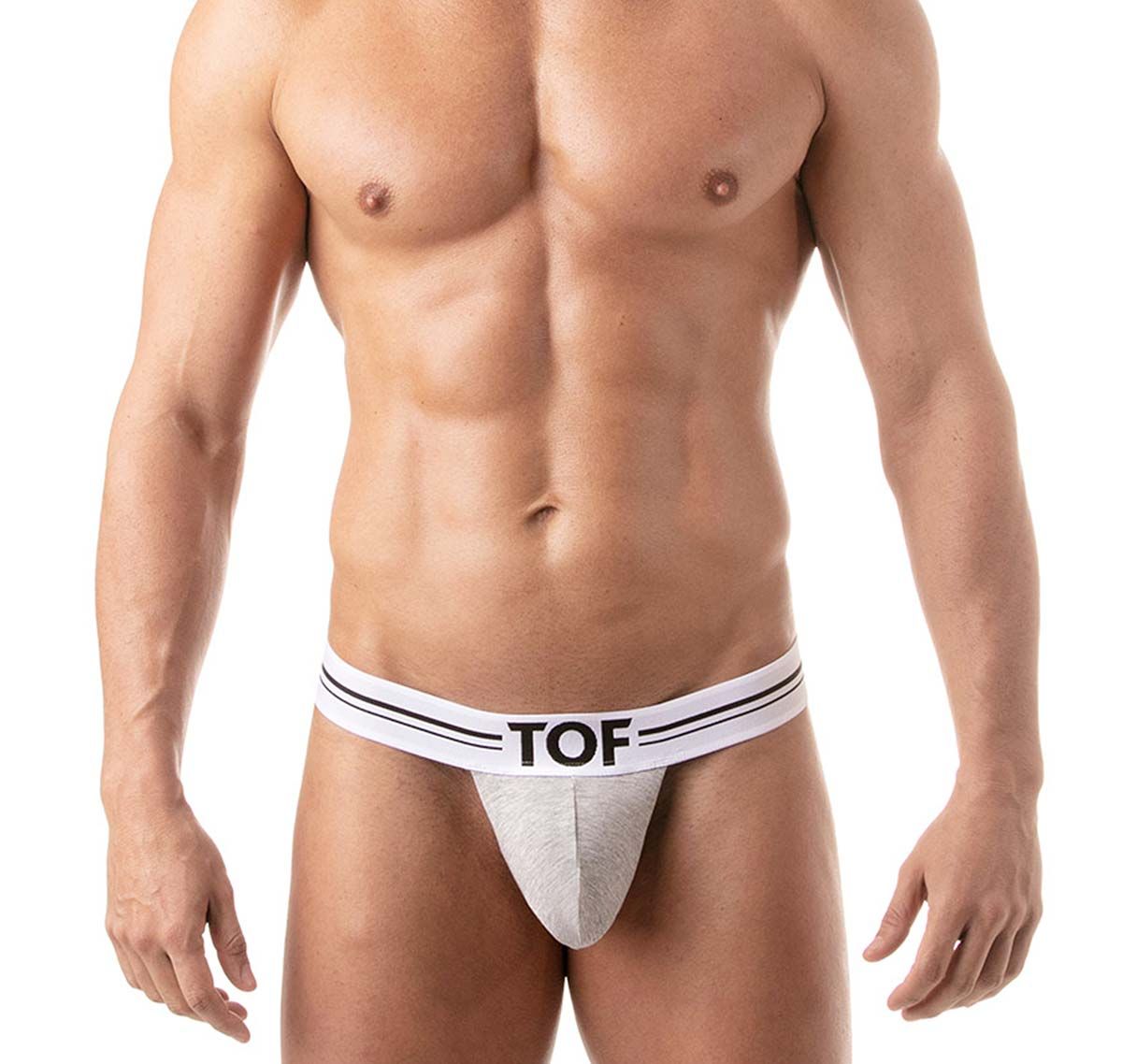 TOF Jockstrap without stripes FRENCH STRINGLESS THONG GREY TOF165G, grey