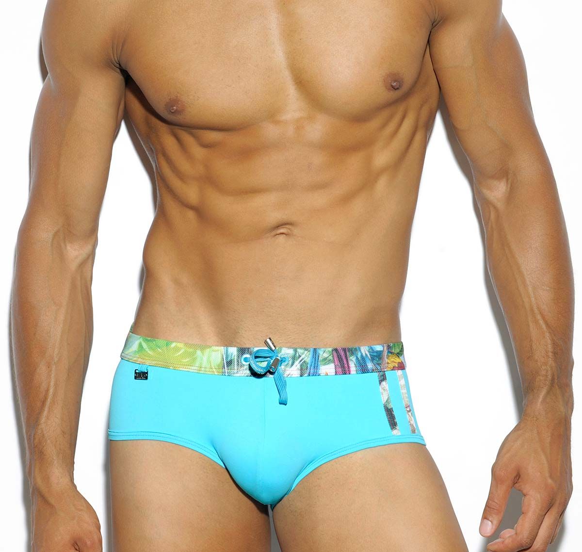 ES Collection Push Up Badehose CONTRAST STRIPES BRIEF 1722, türkis