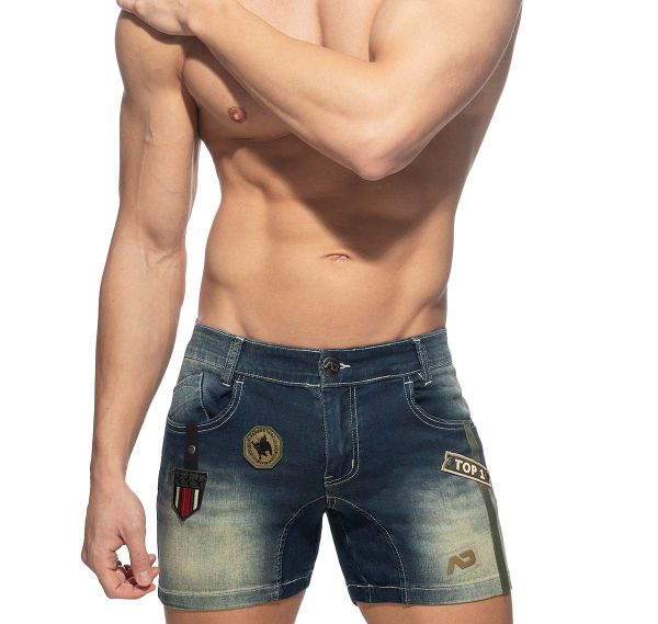 Addicted kurze Jeanshose SHORT JEANS WITH PATCHES AD1097, navy