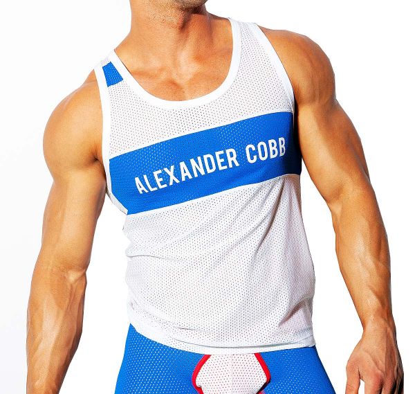 Alexander COBB Camiseta de tirantes CHALBI, blanco/azul