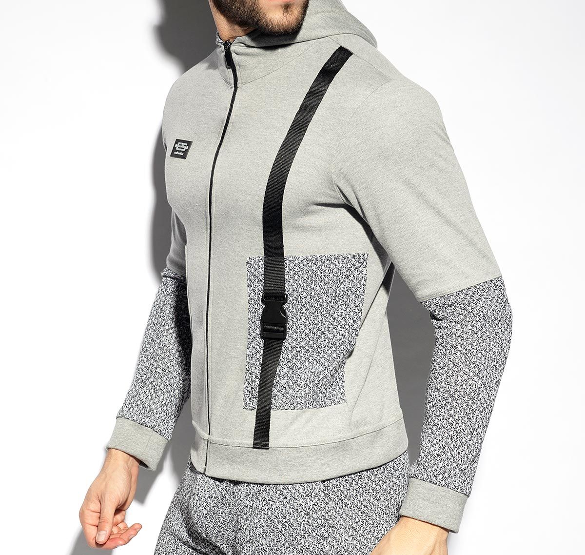 ES Collection Giacca con cappuccio HIGH END SPIKE JACKET SP296, gris