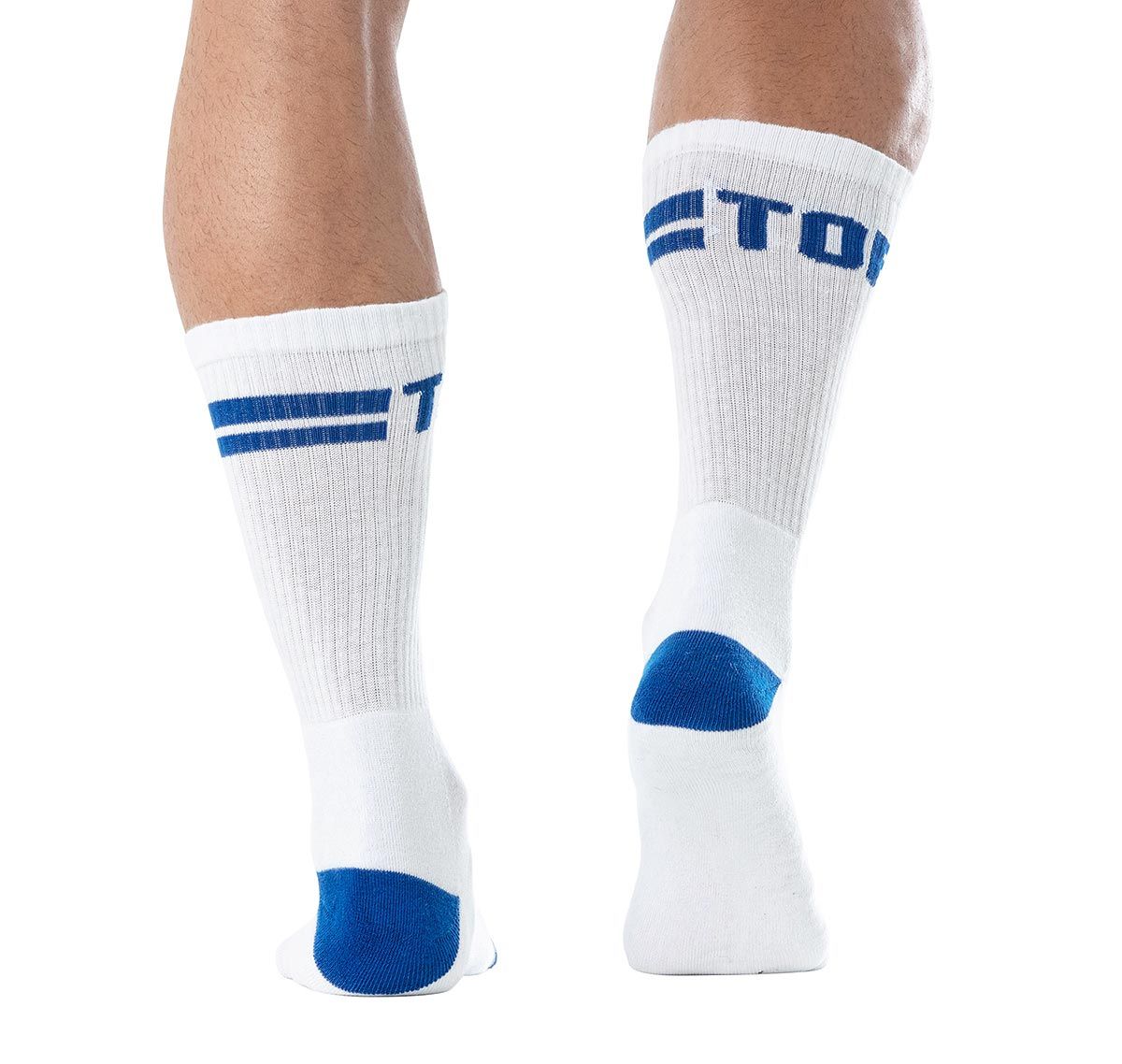 TOF Calcetines deportivos SPORT SOCKS WHITE/ROYALBLUE TOF232BBUR, blanco/azul