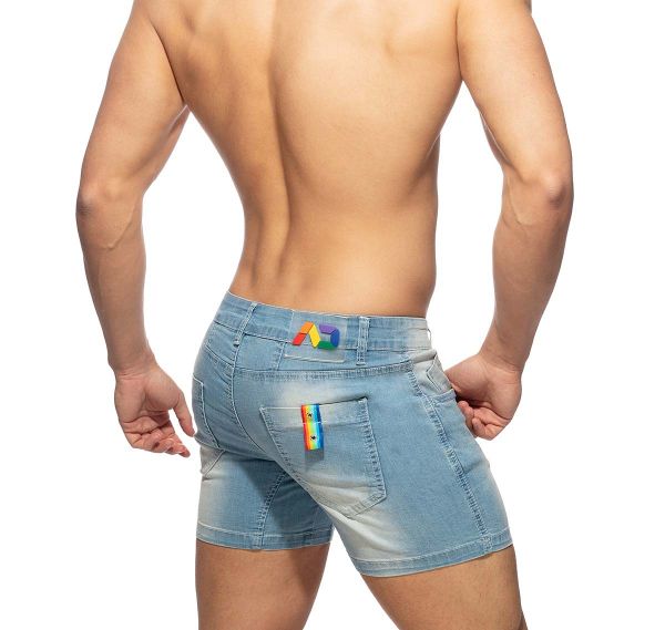 Addicted Jeans-Shorts RAINBOW TAPE SHORT JEANS AD991, blue