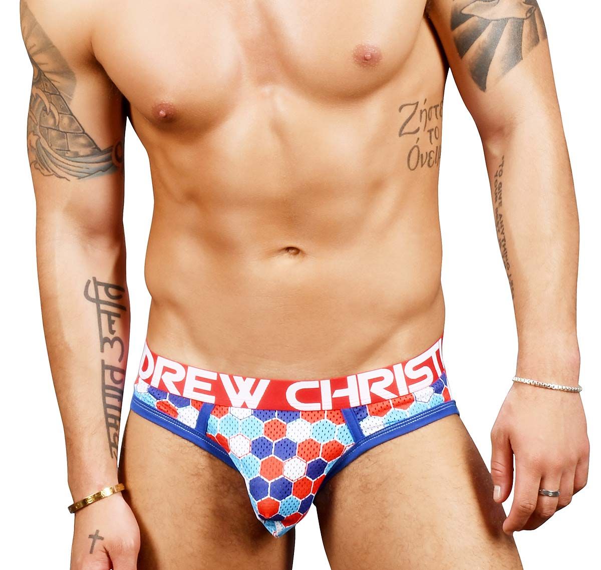 Andrew Christian Slip VIVID HONEYCOMB MESH BRIEF w/ ALMOST NAKED 91352, multicolore