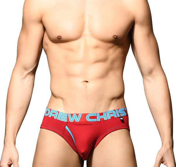 Andrew Christian Slip FLY TAGLESS BRIEF w/ ALMOST NAKED 92587, rojo