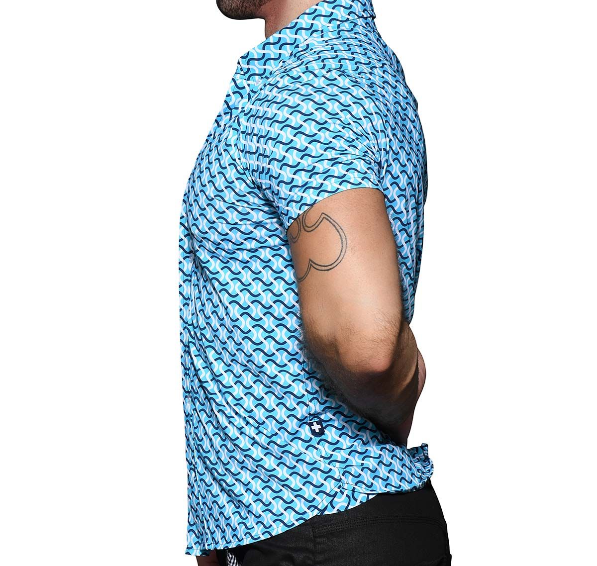 Andrew Christian Shirt MYKONOS MUSCLE SHIRT 10355, bleu