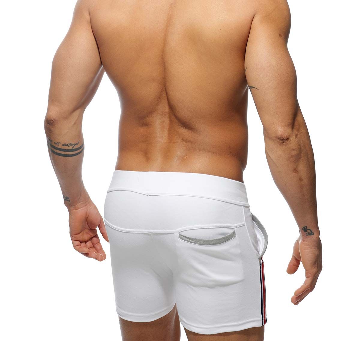 Addicted kurze Sporthose SHORT TIGHT PANT INTERCOTTON AD337, weiß