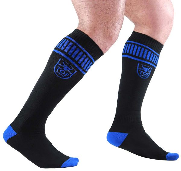 TOF Calze sportive FOOTISH SOCKS BLACK/BLUE S0001NBU, nero/blu
