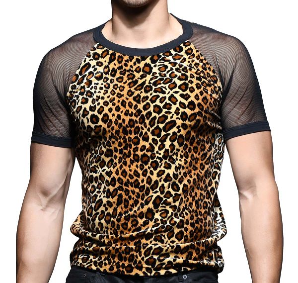 Andrew Christian T-Shirt PLUSH LEOPARD MESH TEE 10331, mehrfarbig