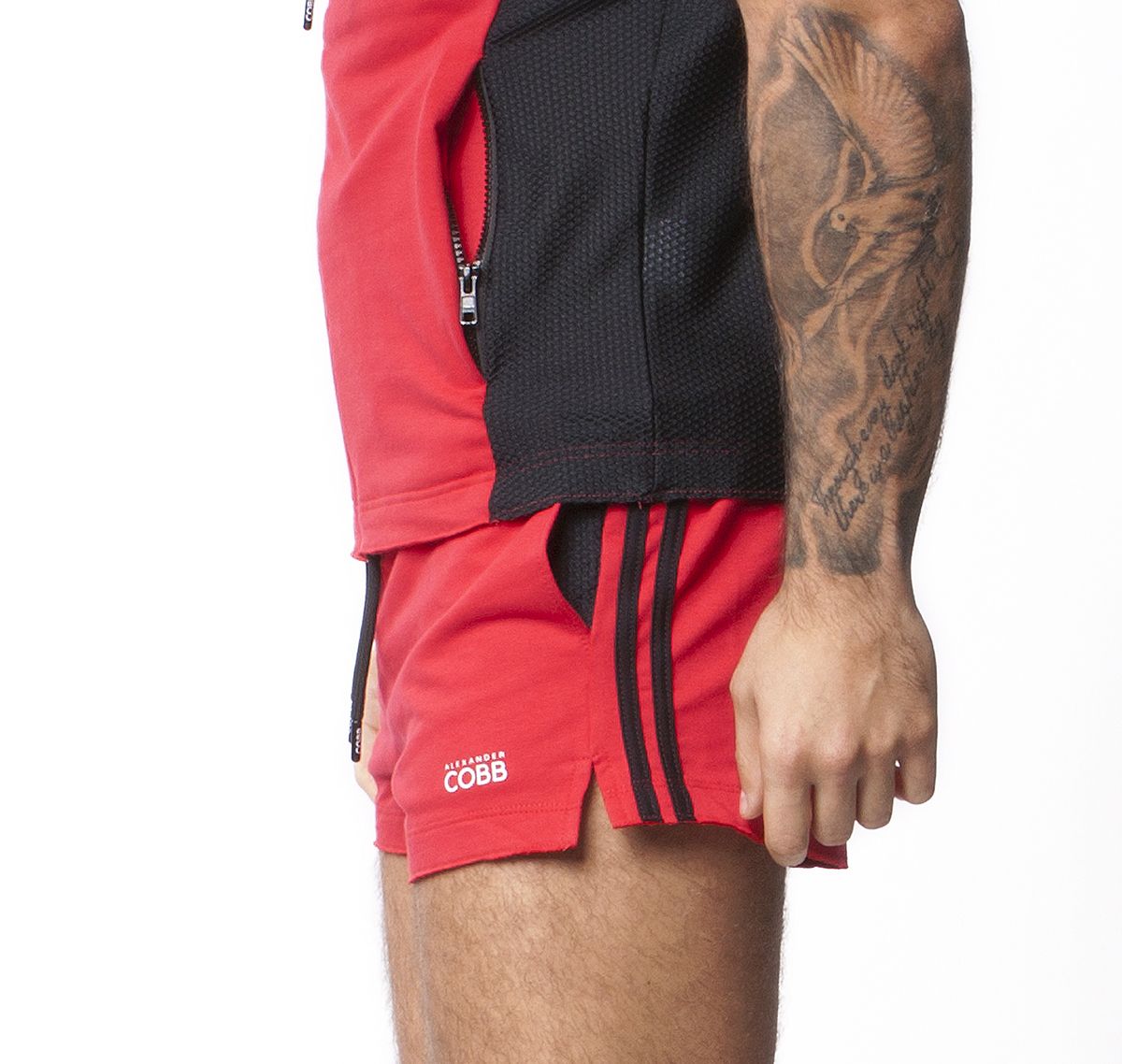 Alexander COBB Pantaloni sportivi SHORT STRIPE RED, rosso