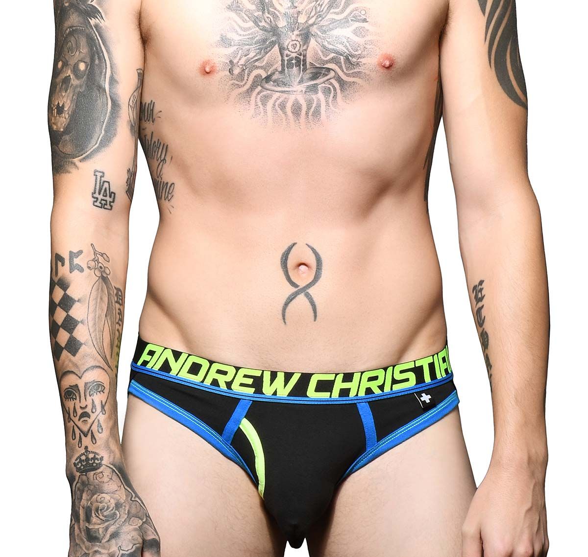 Andrew Christian Suspensorio FLY BRIEF JOCK w/ ALMOST NAKED 91622, negro