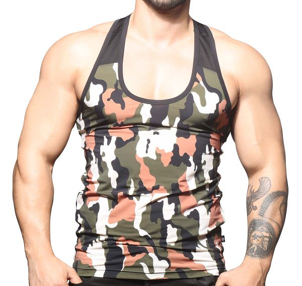 Andrew Christian Canotta CAMOUFLAGE MESH TANK 2807, army