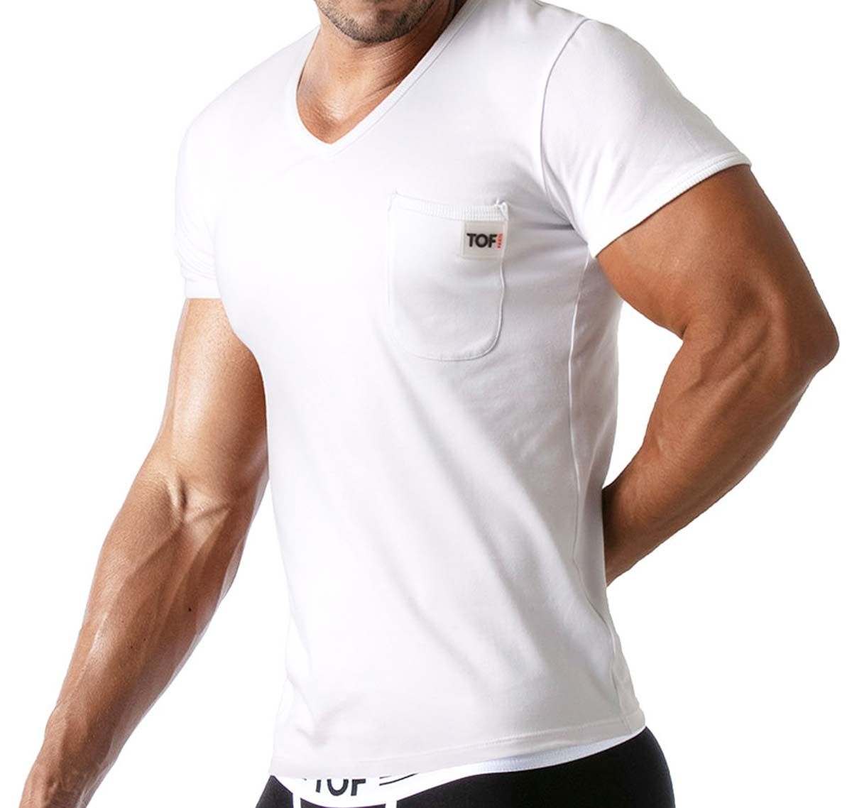 TOF T-Shirt FRENCH T-SHIRT WHITE TOF167B, white