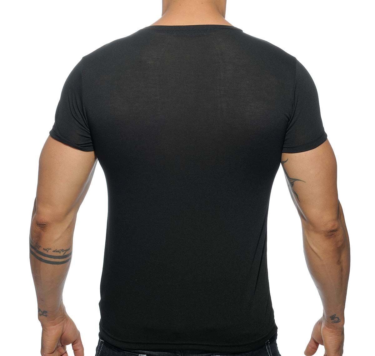 Addicted Camiseta con cuello en V BASIC V-NECK T-SHIRT AD423, negro
