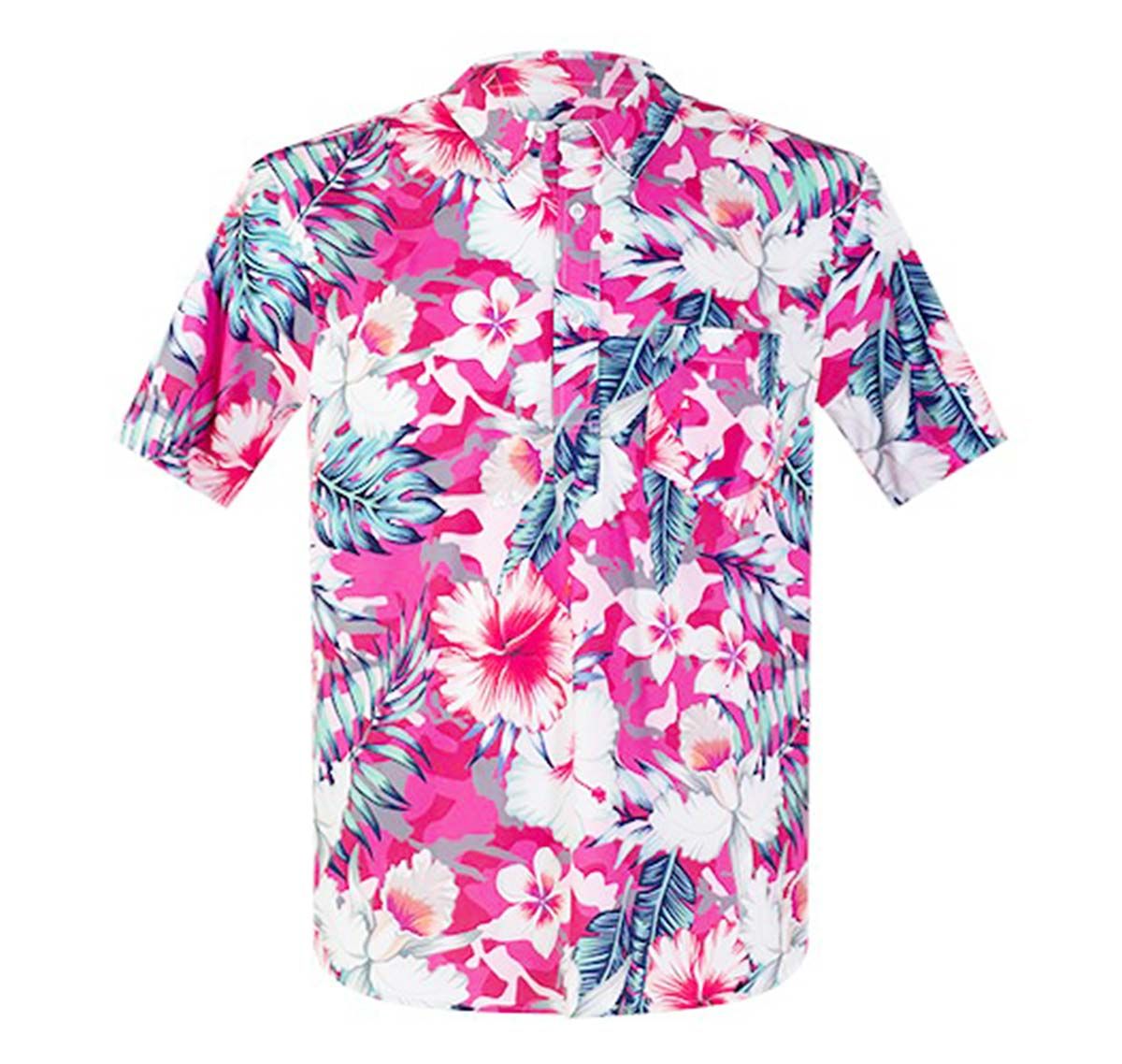 aussieBum Kurzarmhemd VACAY SHIRT MIAMI, mehrfarbig/pink