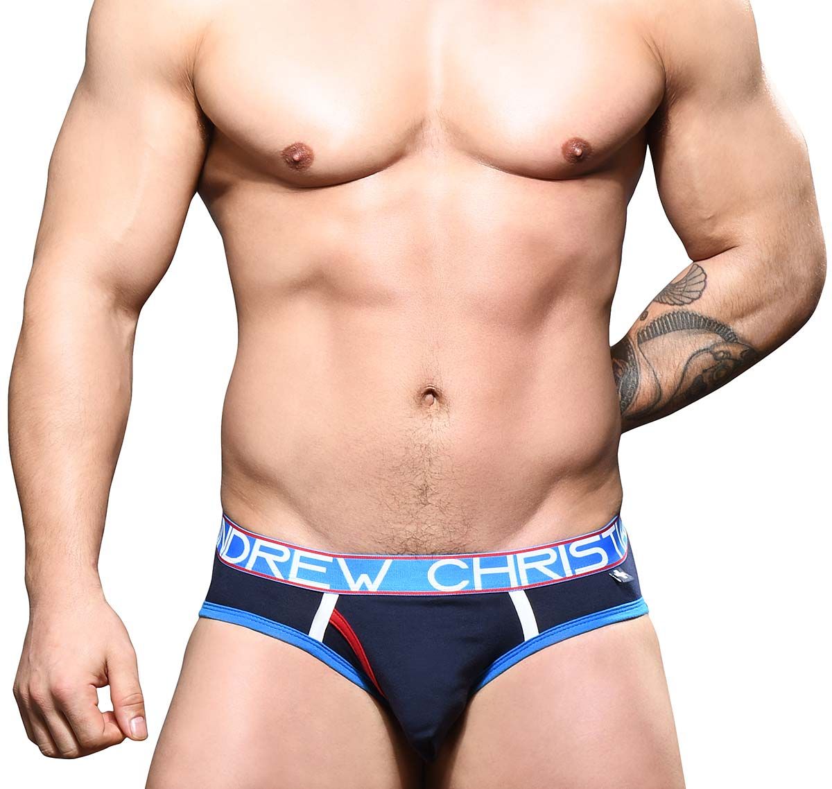 Andrew Christian Slip FLY TAGLESS BRIEF w/ ALMOST NAKED 92187, azul marino