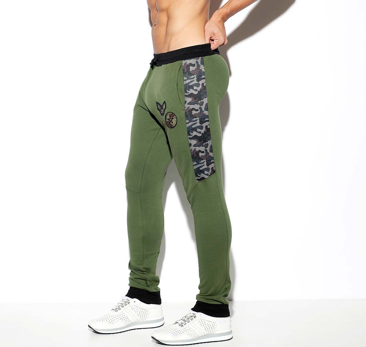 ES Collection Pantaloni sportivi lunghi ARMY PADDED SPORT PANTS SP221, verde