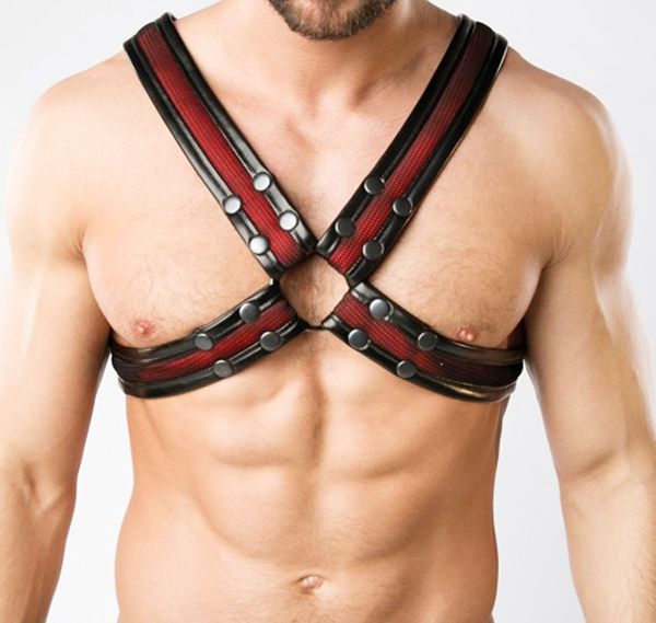 MASKULO Harness ARMORED. COLOR-UNDER. AC063, schwarz/rot