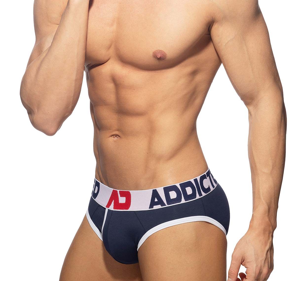 Addicted Slip OPEN FLY COTTON BRIEF AD1202, blanc