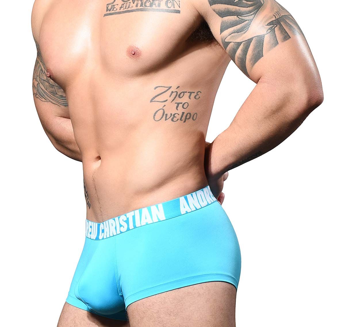 Andrew Christian Boxershorts SLOW FASHION ECO COLLECTIVE BOXER w/Almost Naked 93202, blau