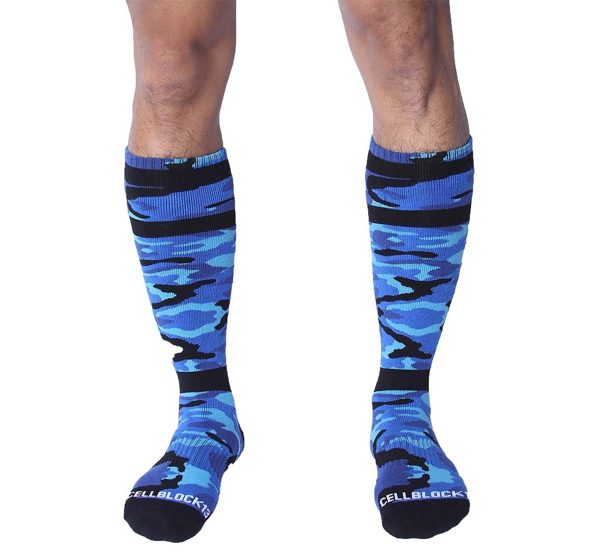 Cellblock 13 Sport socks FOXHOLE CAMO KNEE HIGH SOCK, blue