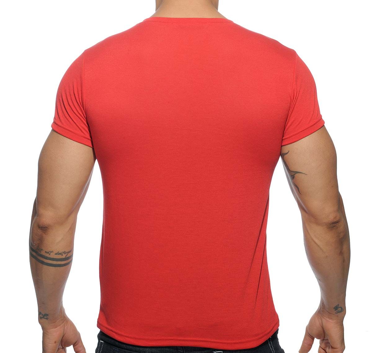 Addicted T-shirt à col V BASIC V-NECK T-SHIRT AD423, rouge