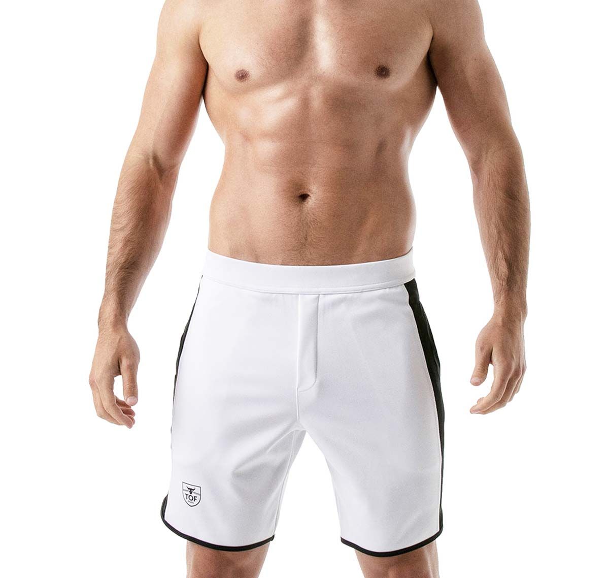 TOF Pantaloni sportivi corti GYM LONG SHORTS WHITE TOF146B, bianco
