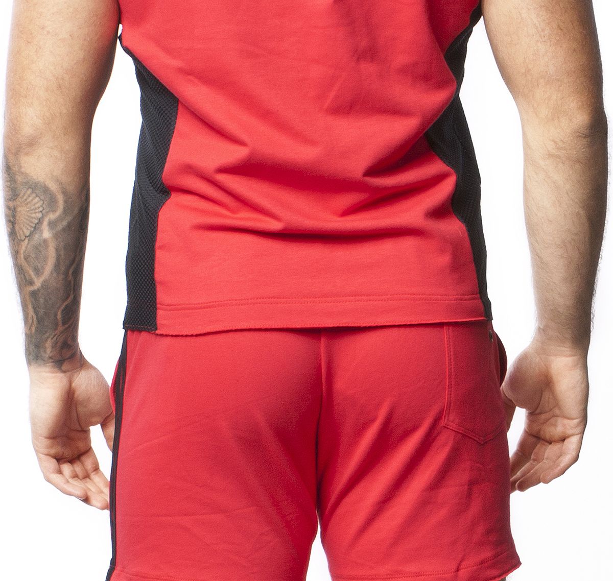Alexander COBB kurze Sporthose LONG STRIPE RED, rot