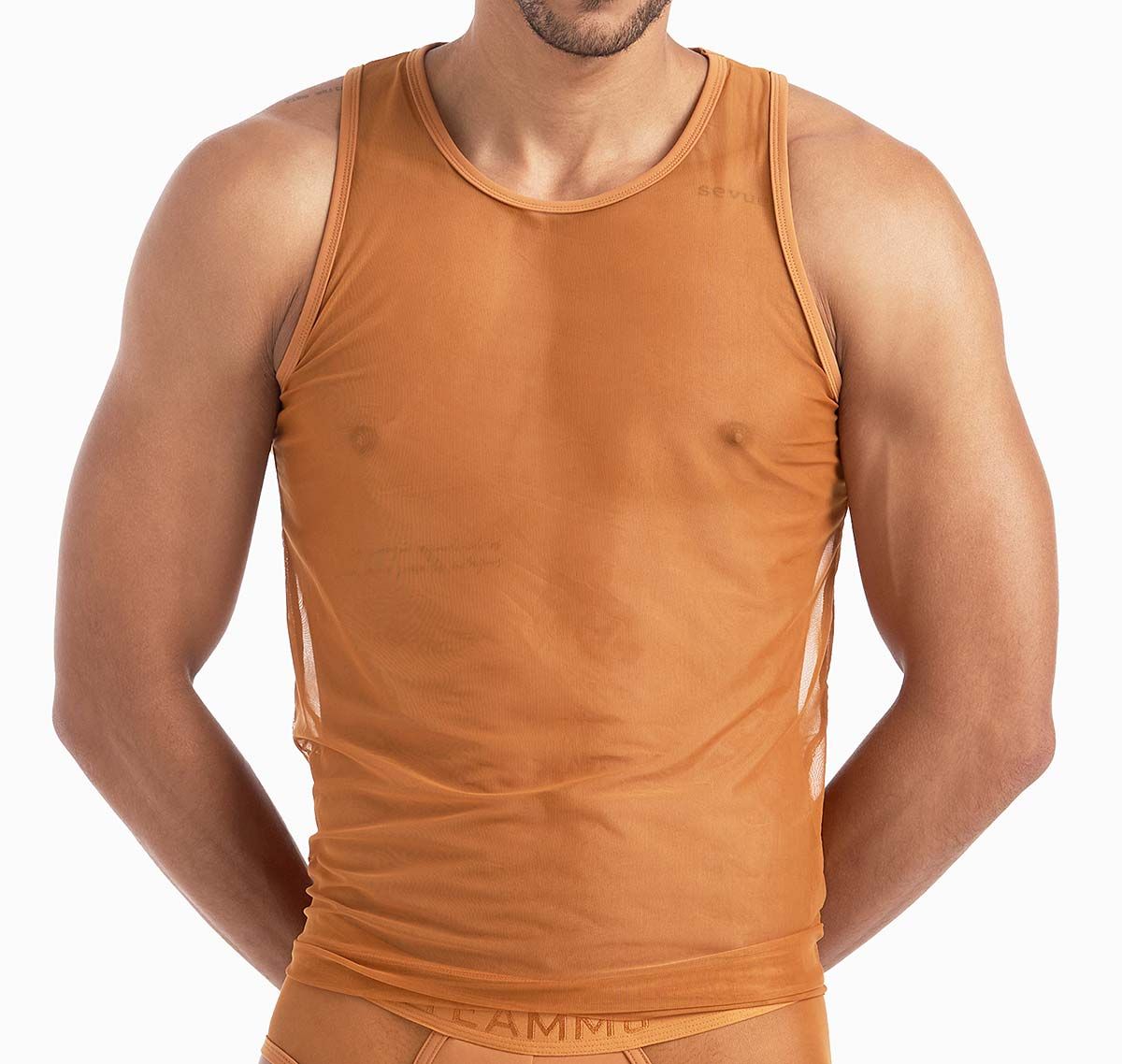 TEAMM8 Camiseta de tirantes SCORE SHEER TANK, naranja