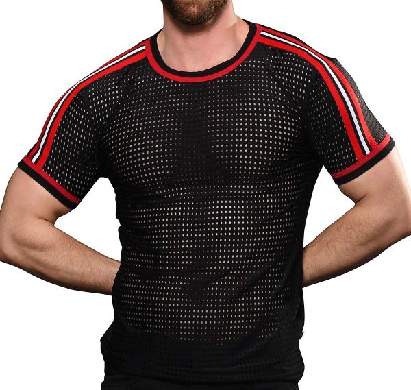 Andrew Christian T-Shirt COMPETITION MESH TEE 10390, schwarz