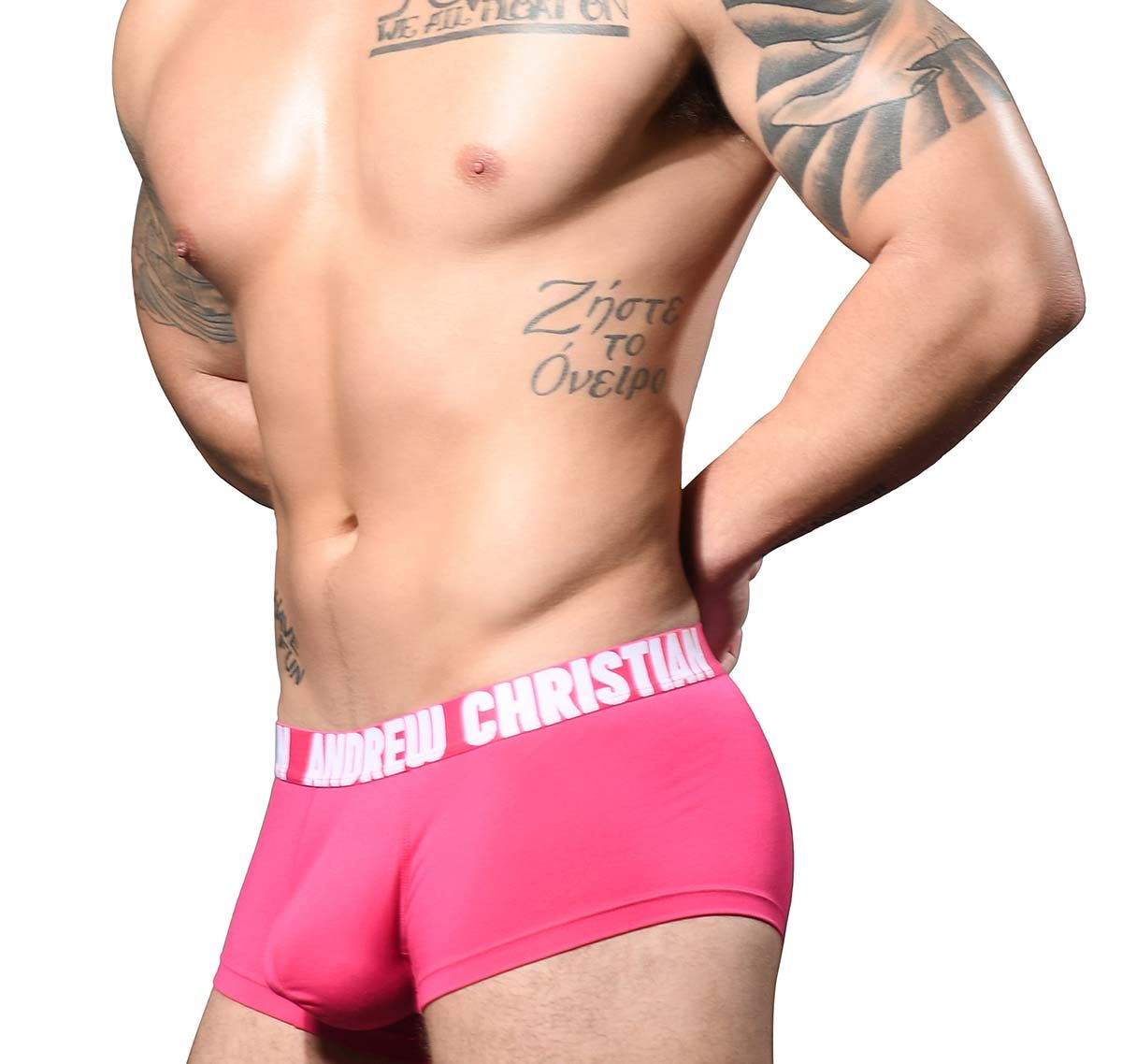 Andrew Christian Boxers SLOW FASHION ECO COLLECTIVE BOXER w/Almost Naked 93202, pink