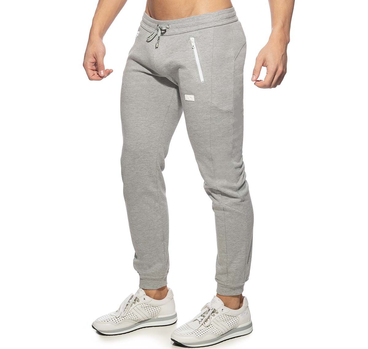 Addicted Pantaloni sportivi lunghi DOUBLE ZIP JOGGING PANTS AD1012, grigio