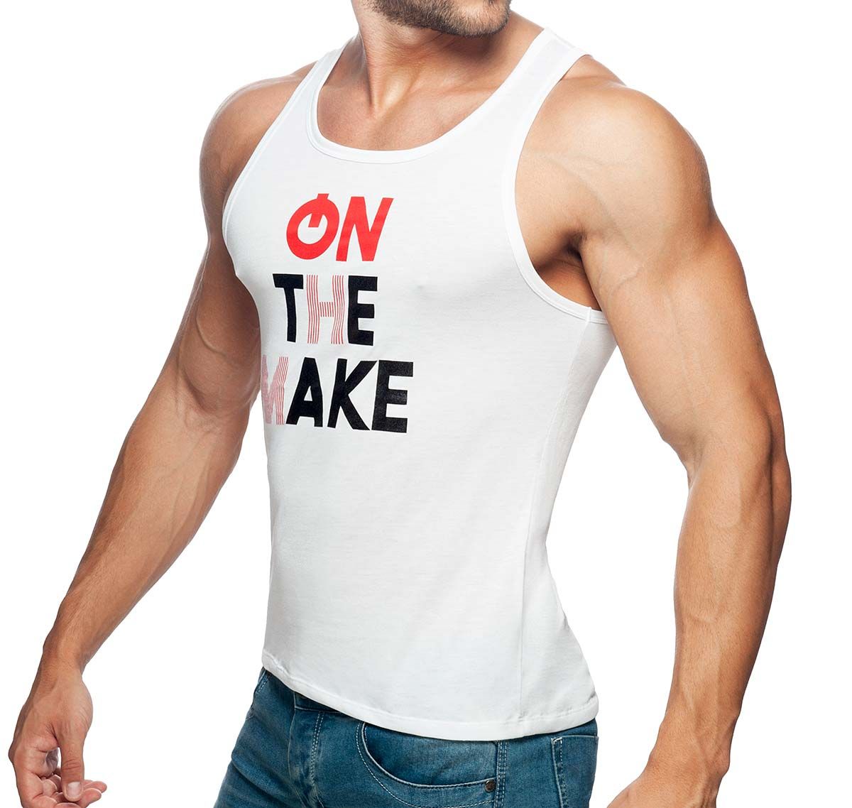 Addicted Tank Top ON THE MAKE TANKTOP AD914, white