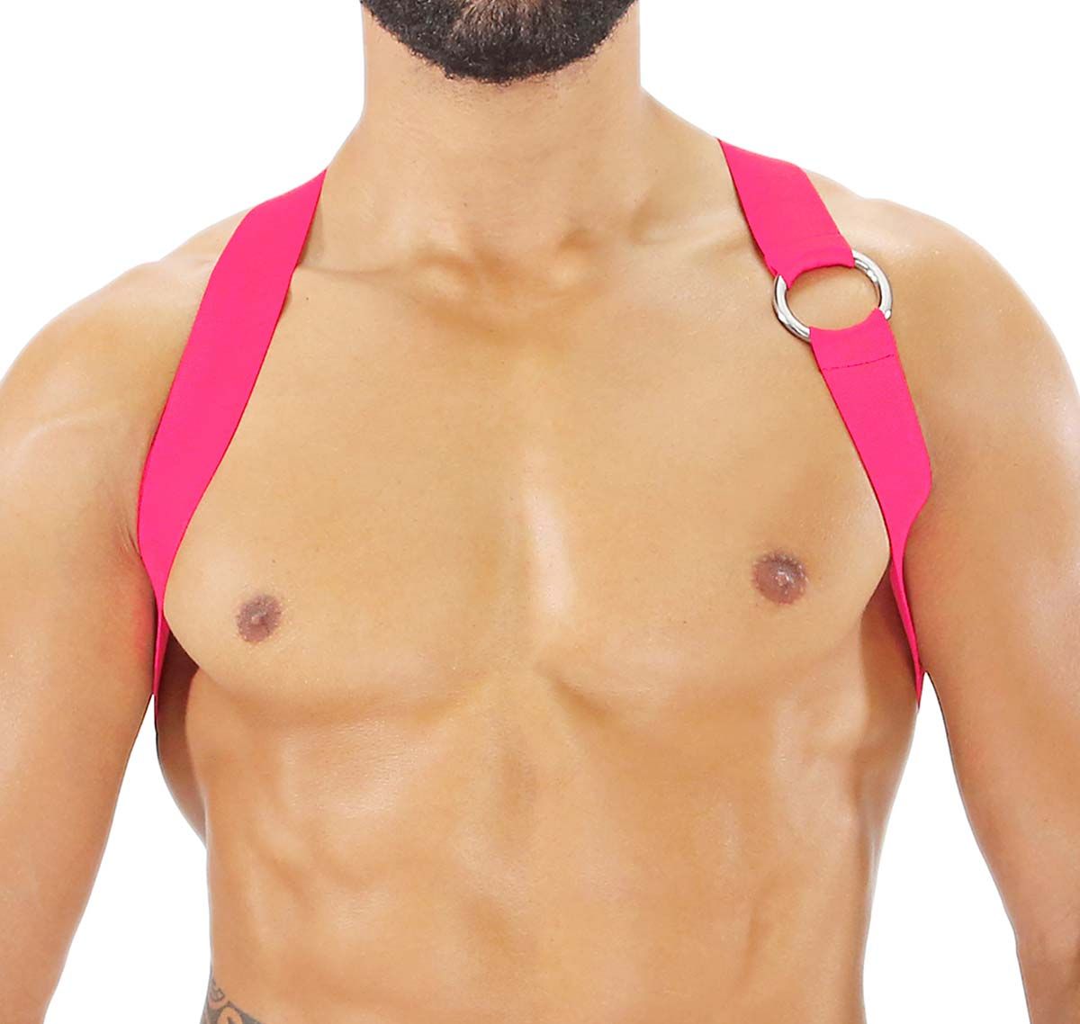 TOF Harnais PARTY BOY ELASTIC HARNESS NEON PINK H0018PF, rose