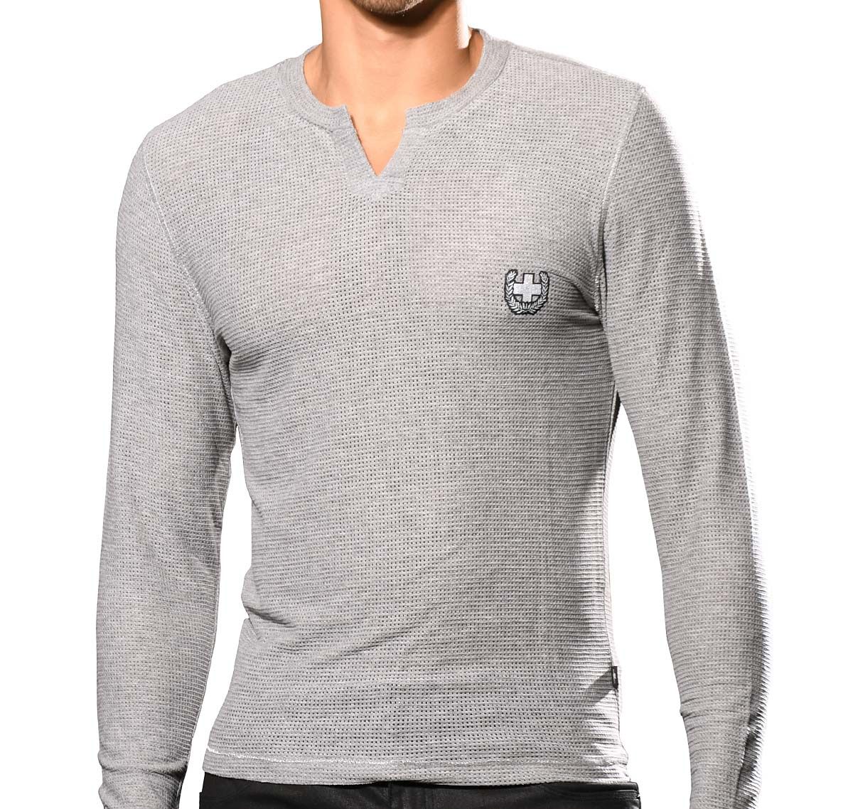 Andrew Christian Shirt ATHLETIC MESH L/S CLIP TEE 10350, gris