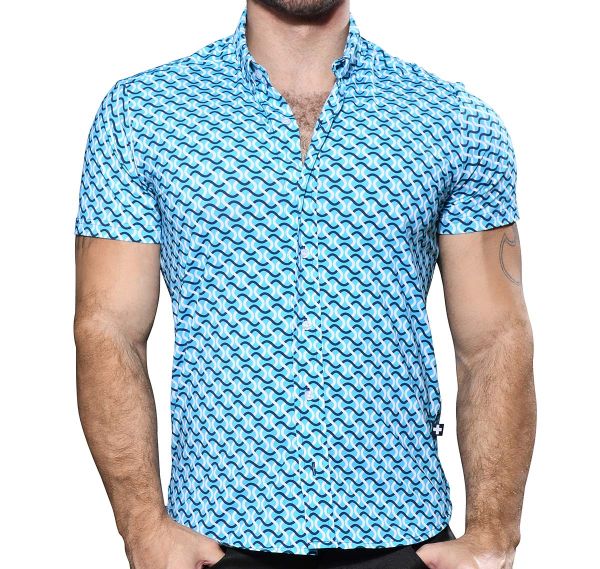 Andrew Christian Shirt MYKONOS MUSCLE SHIRT 10355, bleu 