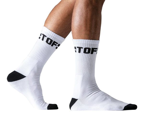 TOF Sports socks SPORT SOCKS WHITE/BLACK TOF232BN, white