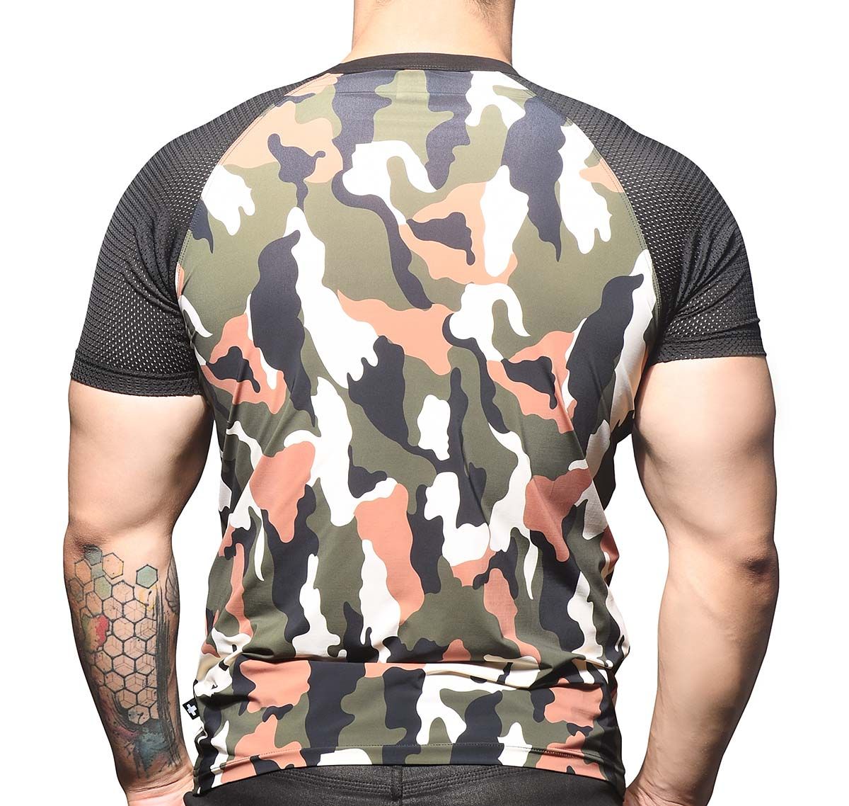 Andrew Christian T-Shirt CAMOUFLAGE MESH TEE 10314, army