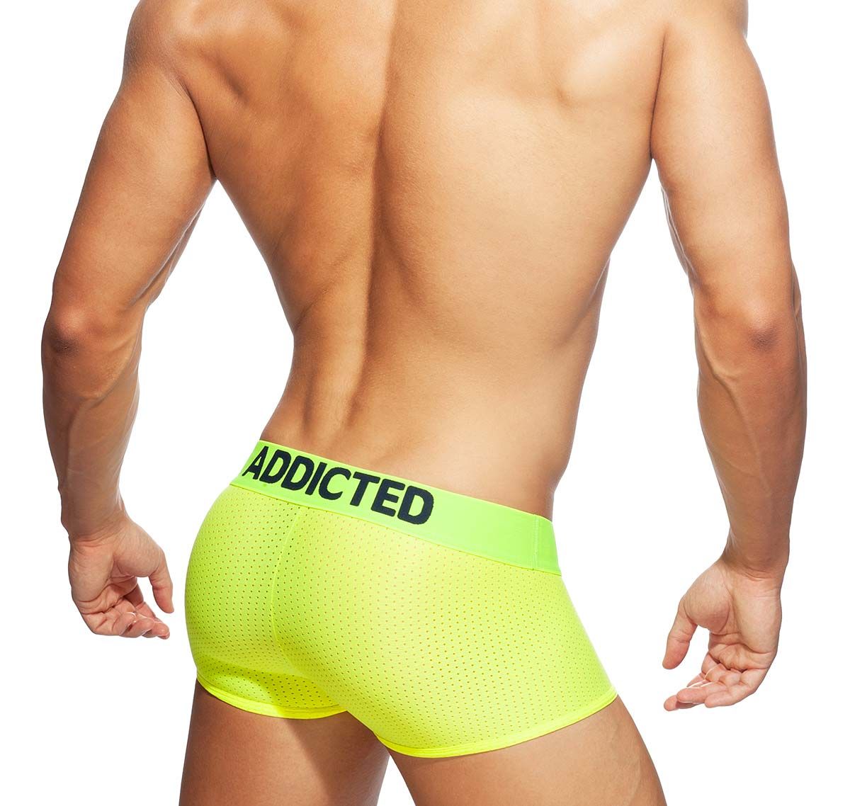 Addicted Boxers RING UP NEON MESH TRUNK AD952, neon yellow