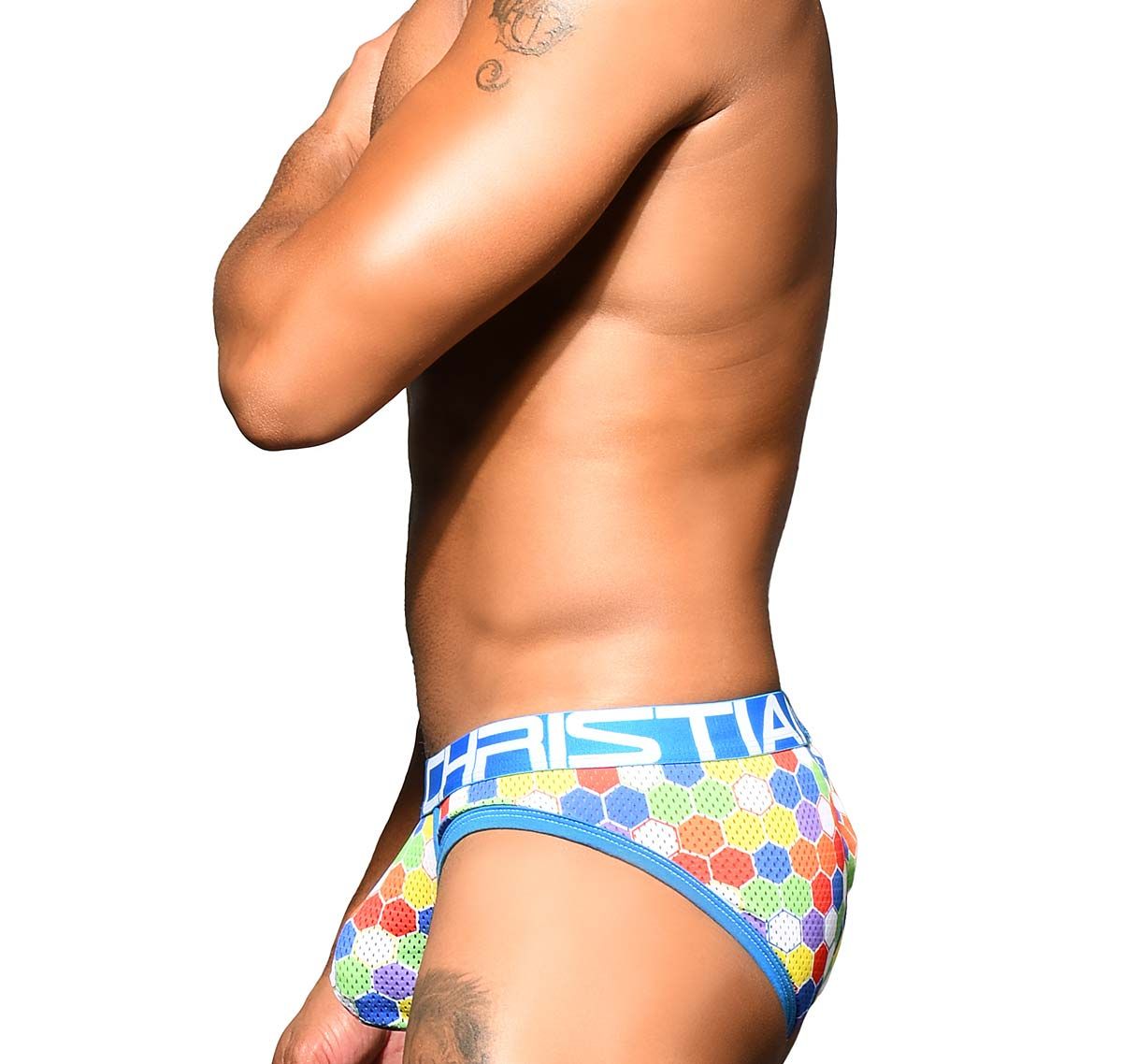 Andrew Christian Slip PRIDE HONEYCOMB MESH BRIEF w/ ALMOST NAKED 91800, multicolor