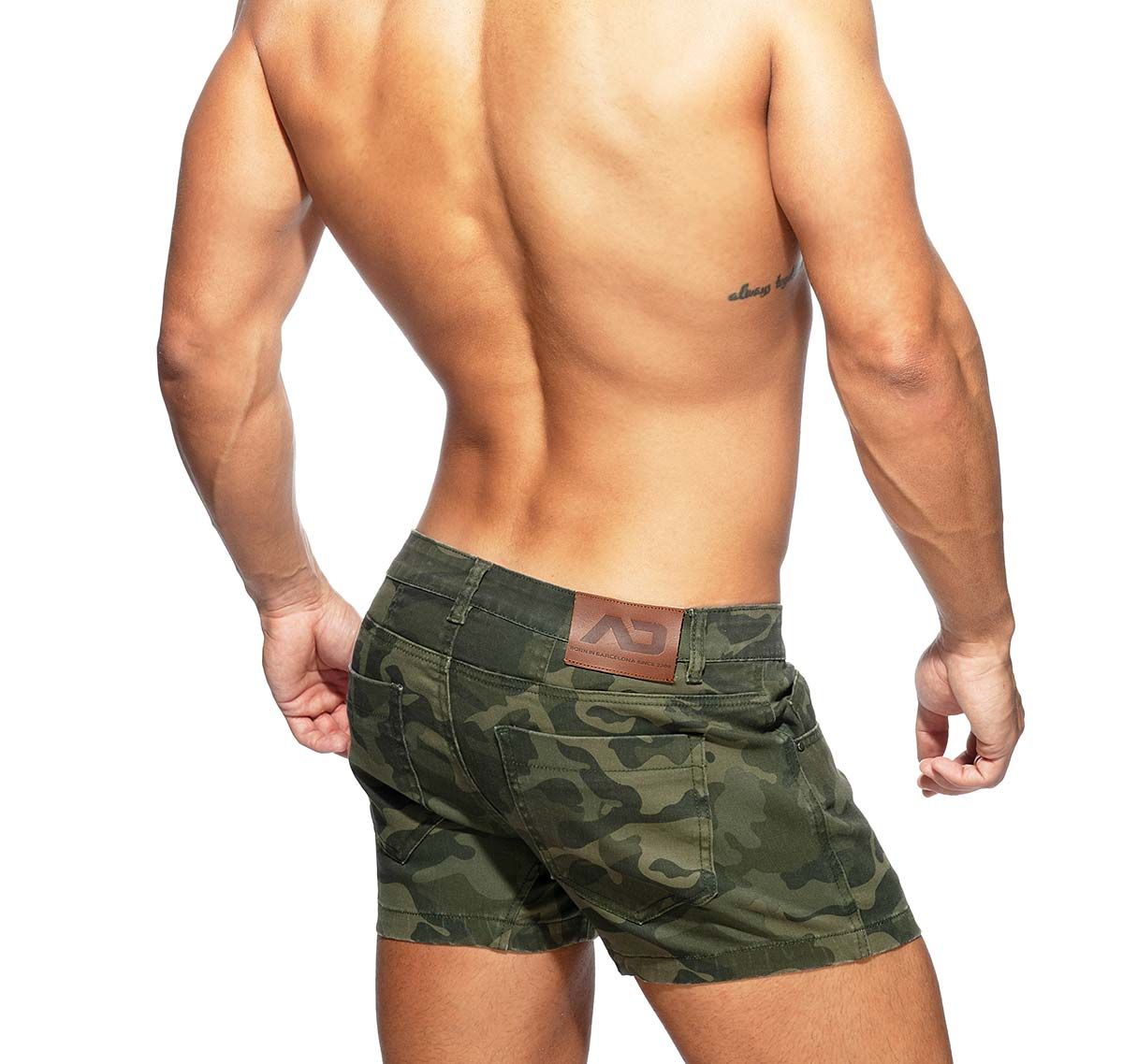 Addicted Shorts de mezclilla CAMO SHORT JEANS AD829, verde militar