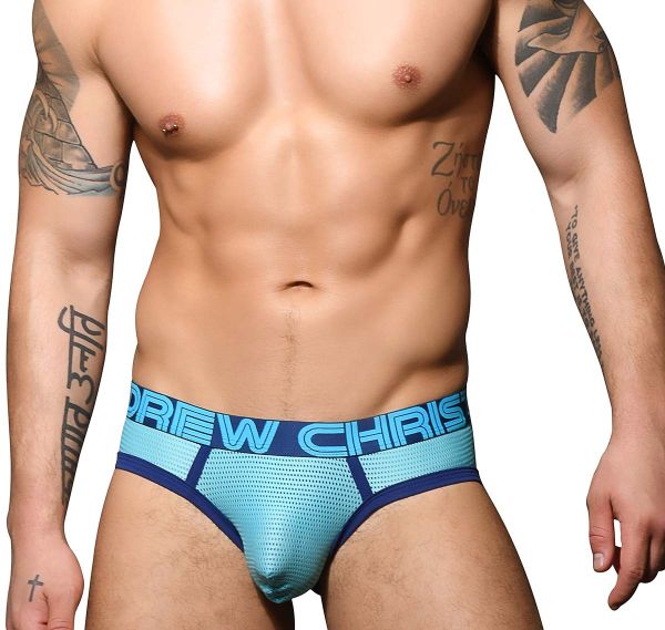 Andrew Christian Brief AQUA MESH BRIEF w/ ALMOST NAKED 92637, blue