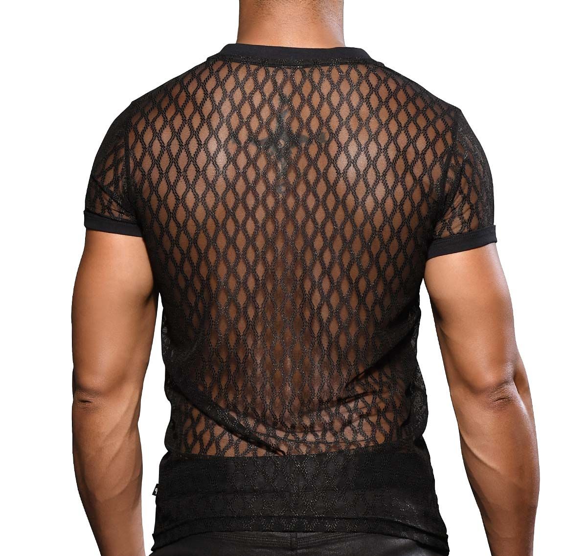 Andrew Christian T-Shirt SEXY LACE V-NECK TEE 10329, noir