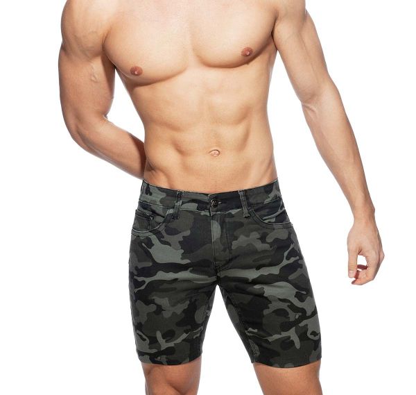 Addicted Shorts de mezclilla CAMO BERMUDA JEANS AD913, gris militar 
