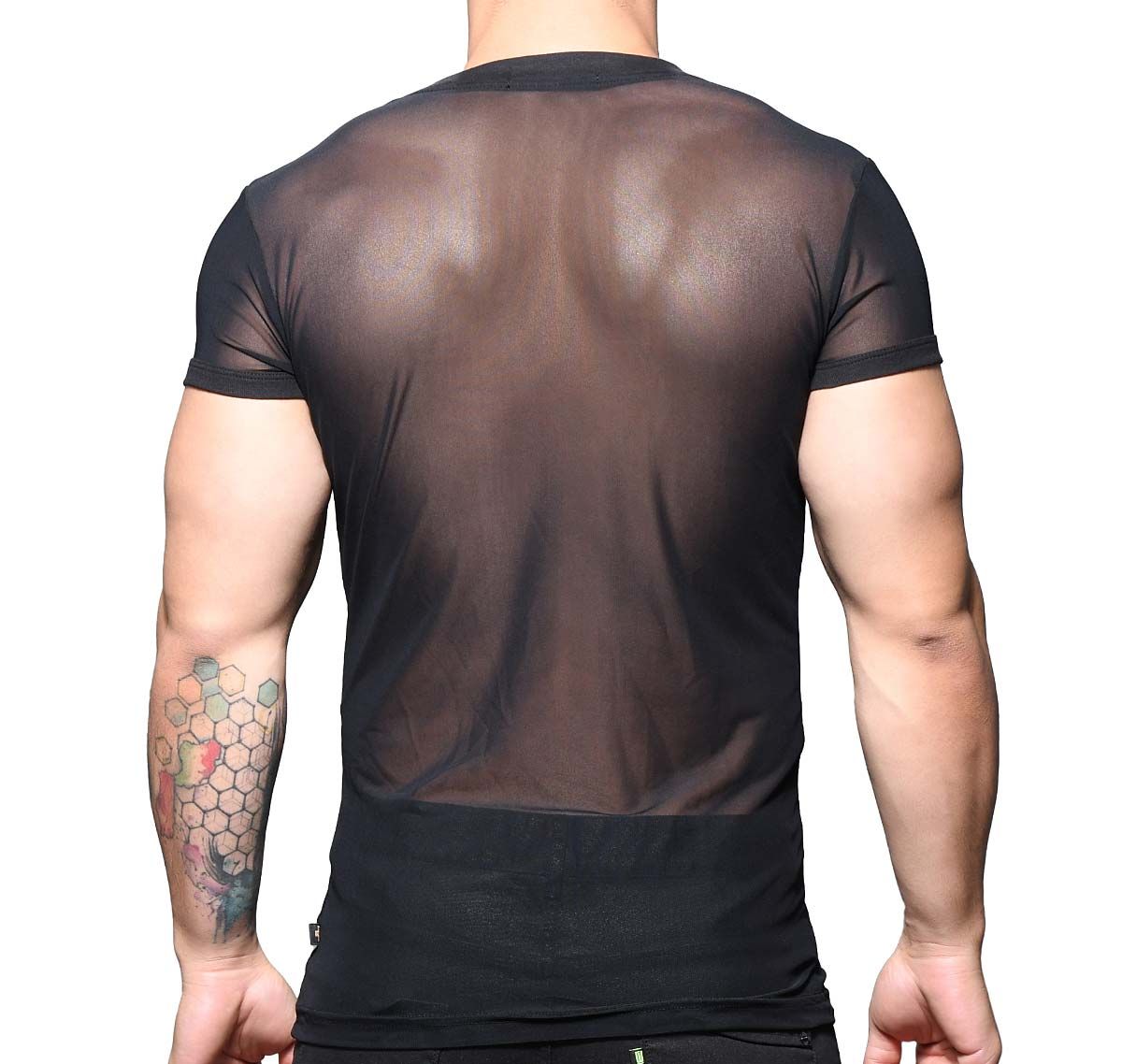 Andrew Christian T-Shirt SEXY SHEER V-NECK TEE 10301, noir