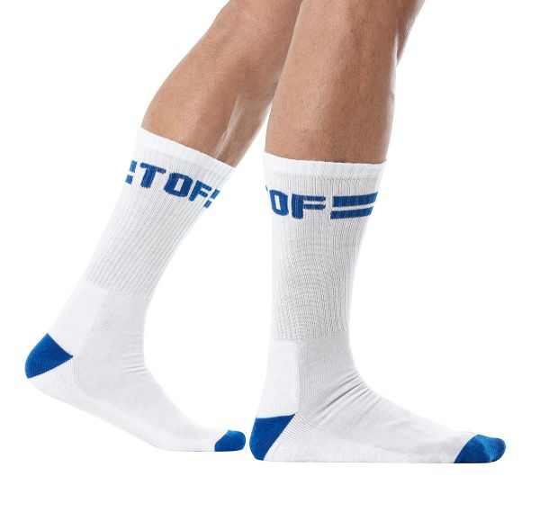 TOF Calcetines deportivos SPORT SOCKS WHITE/ROYALBLUE TOF232BBUR, blanco/azul 