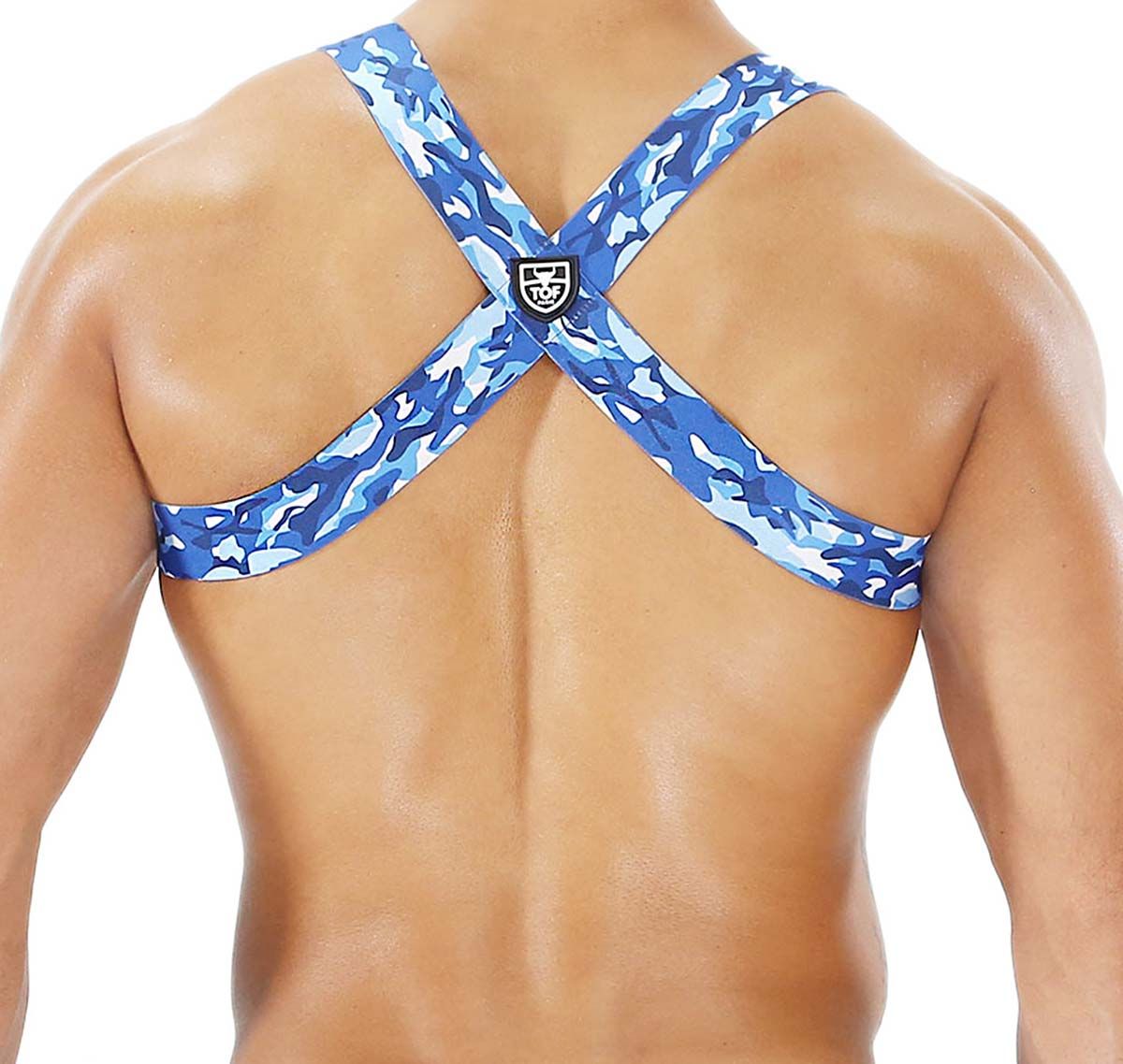 TOF Harness PARTY BOY ELASTIC HARNESS CAMO/BLUE H0018CBU, camouflage/blue