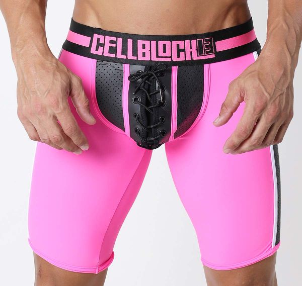 Cellblock 13 Pantaloncini fetish KICK-OFF-SHORT, rosa